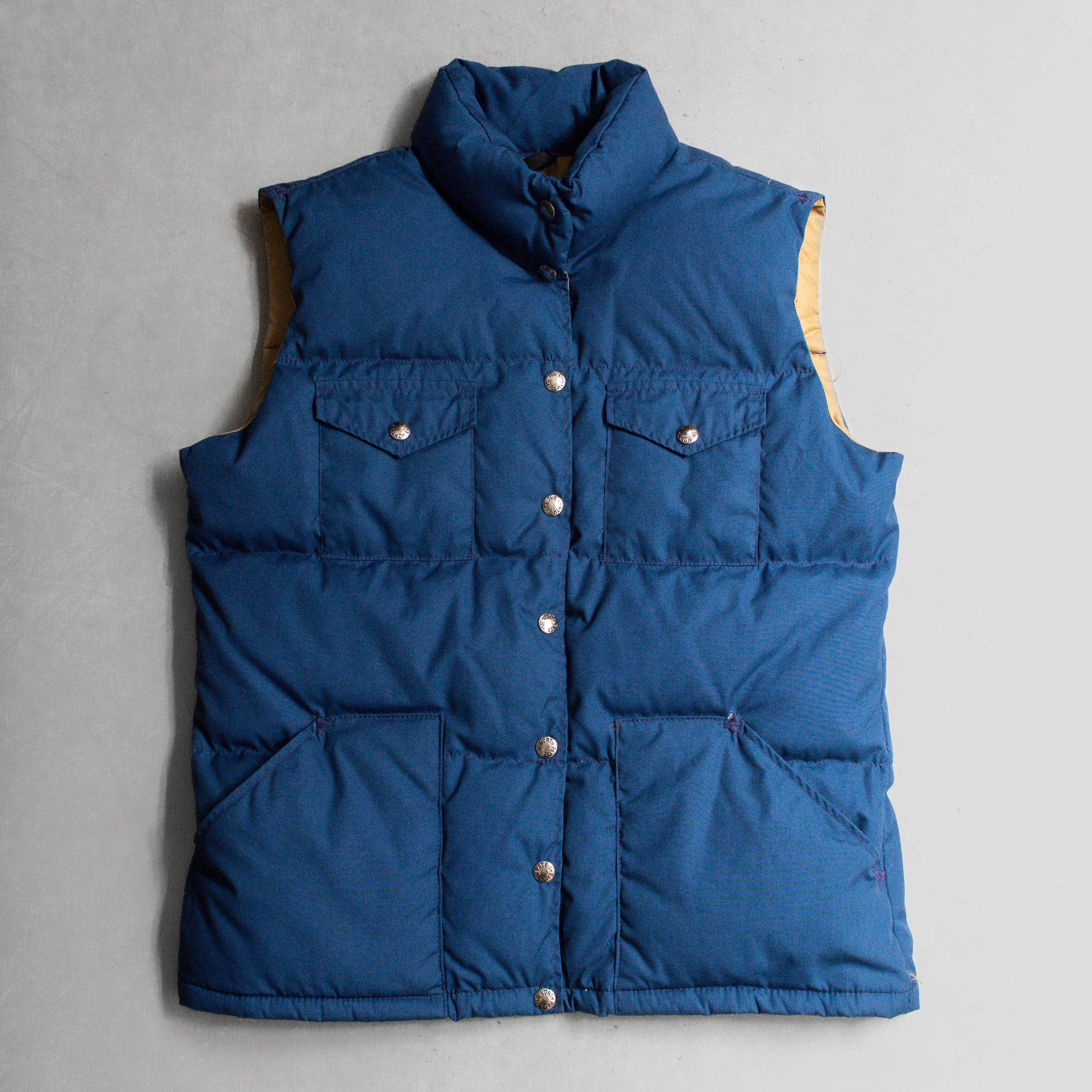 70-80S THE NORTH FACE DOWN VEST 美國製 北臉 茶標 藍色 羽絨背心 WL