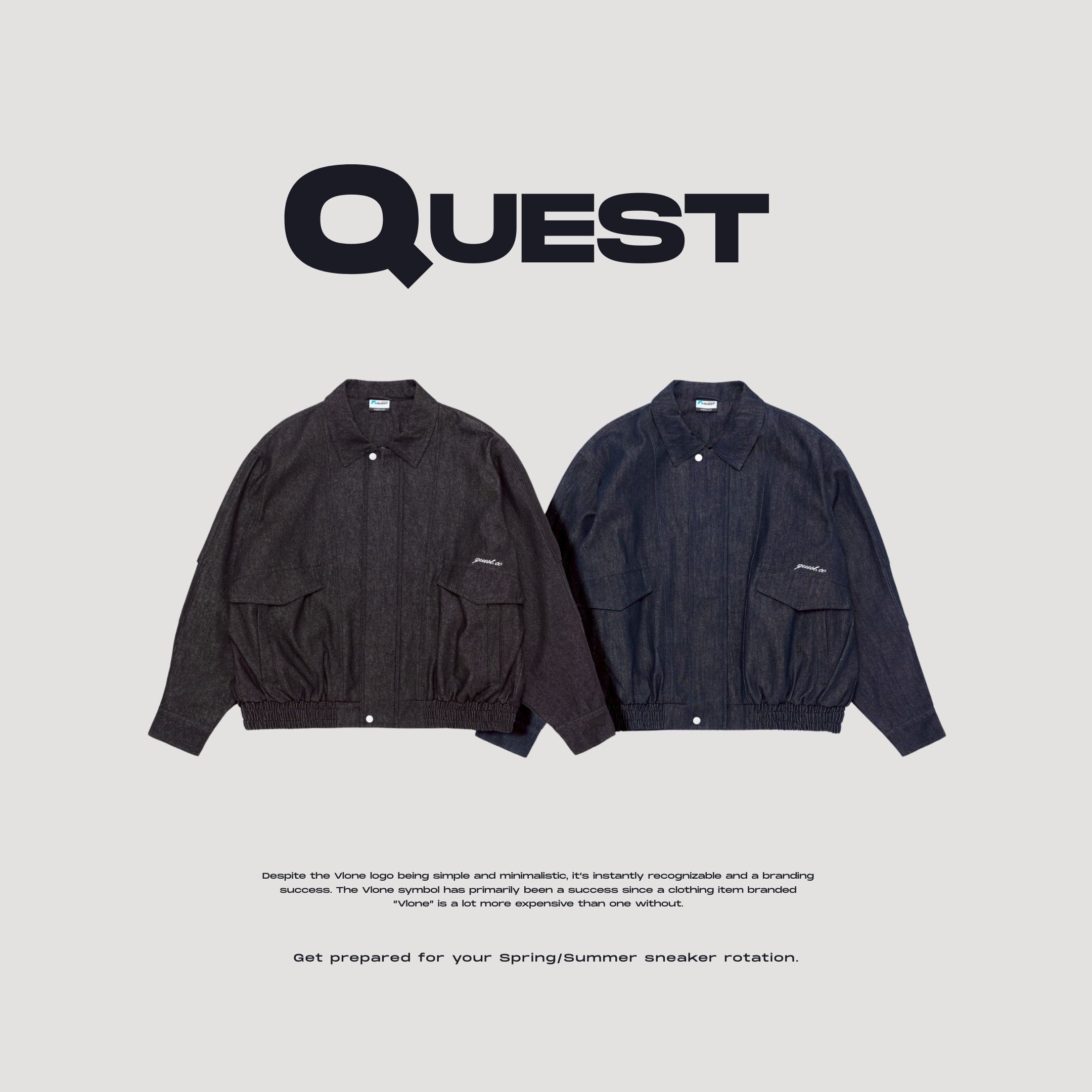 NICEDAY 服飾 QUEST Denim Workwear JKT 丹寧 牛仔 口袋 外套 藍 黑 11376504