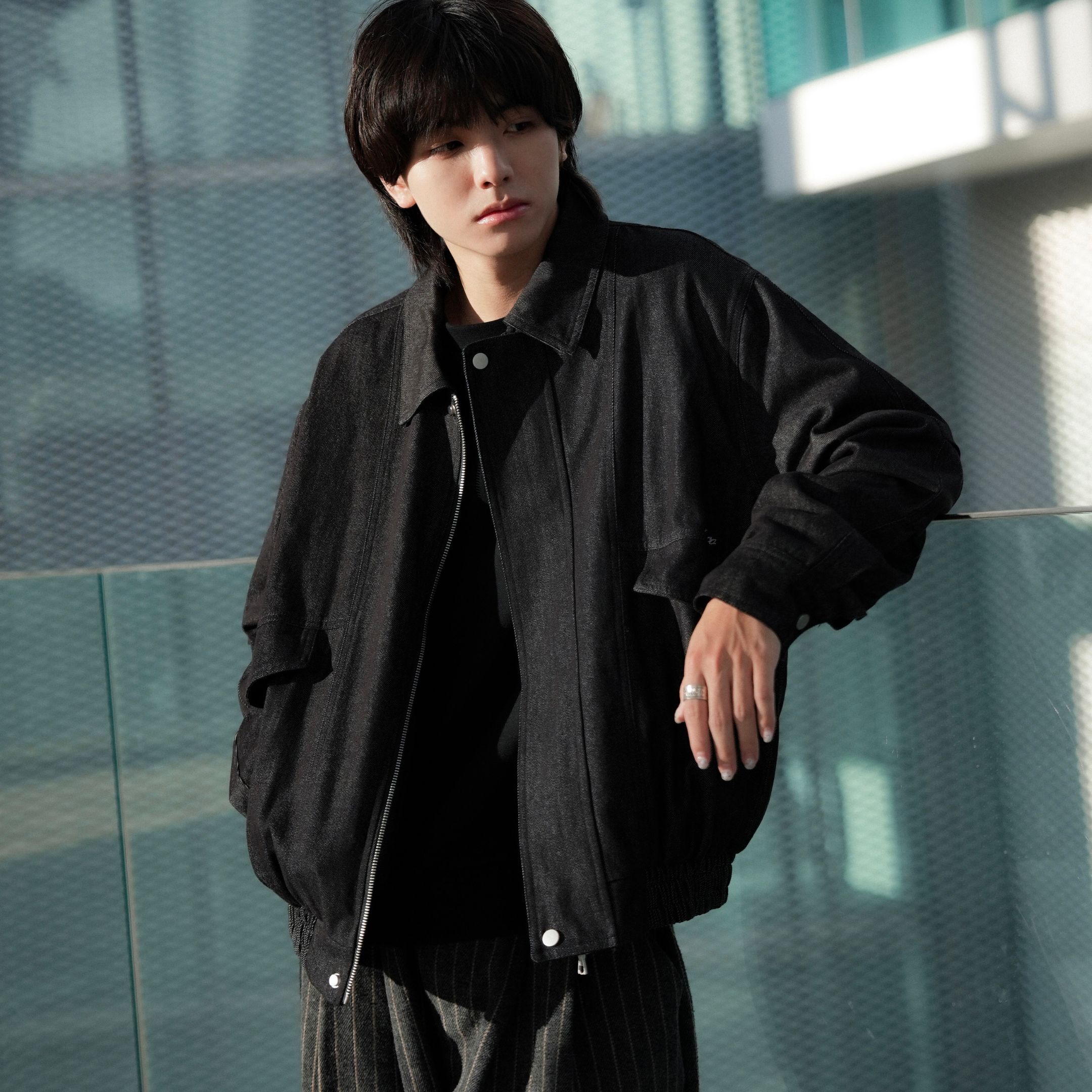 NICEDAY 服飾 QUEST Denim Workwear JKT 丹寧 牛仔 口袋 外套 藍 黑 11376504