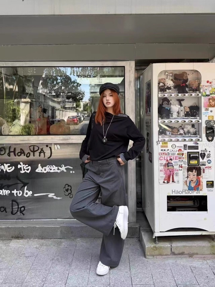 代購-NOFAITH 弧形垂感baggy 寬鬆 闊腿西裝褲 男女同款