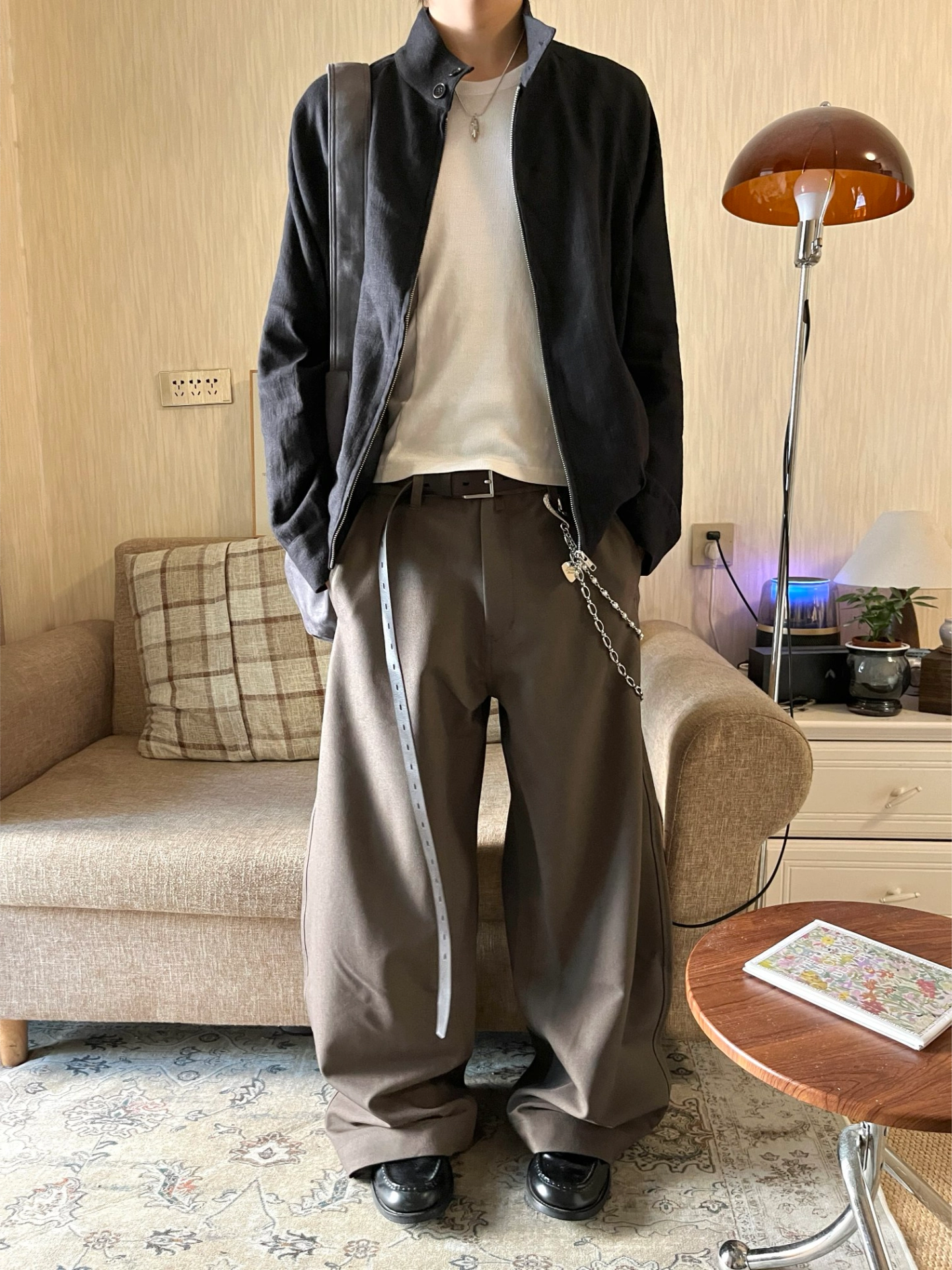 代購-NOFAITH 弧形垂感baggy 寬鬆 闊腿西裝褲 男女同款