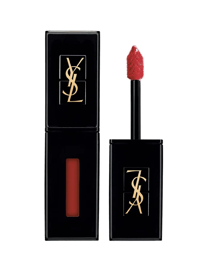 YSL 彩蜜唇色漆亮系列 奢華緞面漆光 黑管水光唇釉 #416[平行進口]