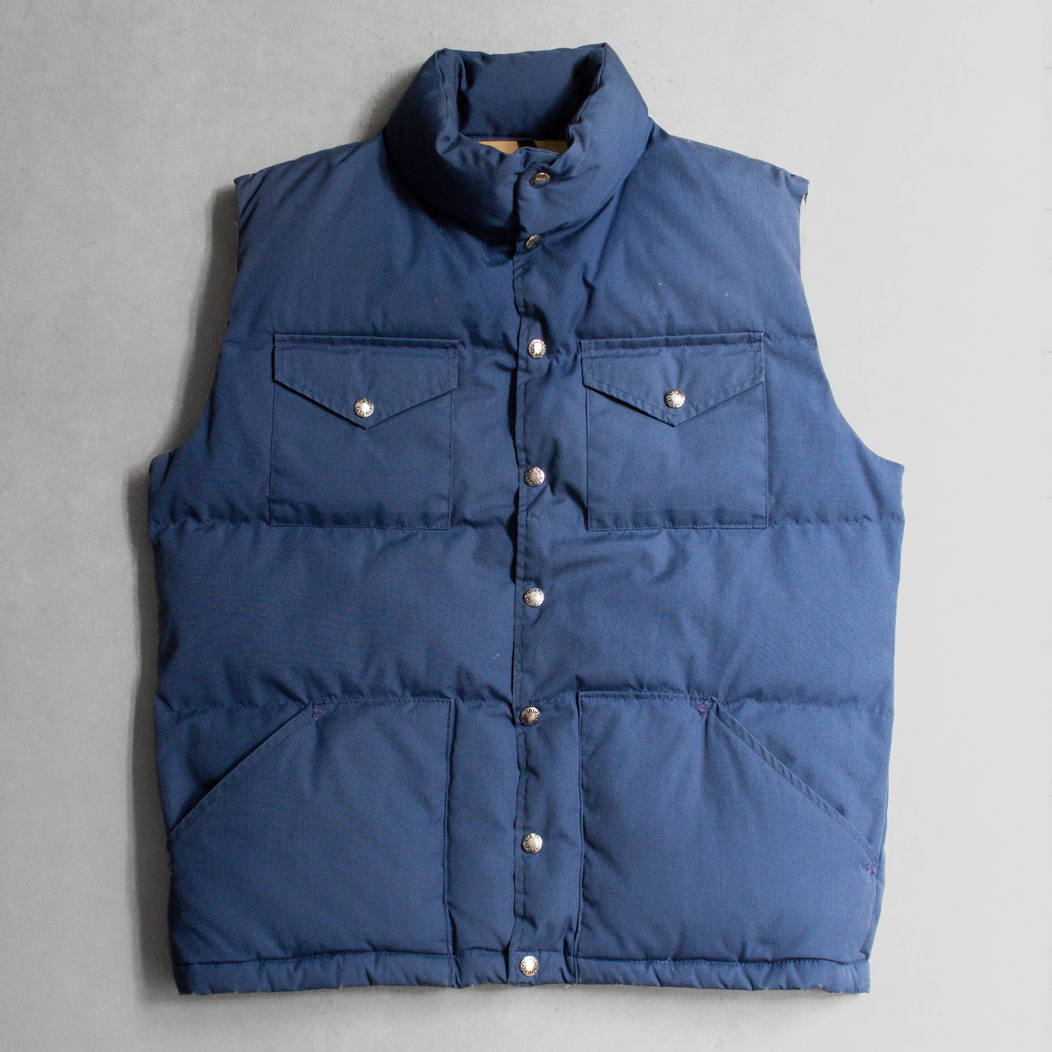 70-80S THE NORTH FACE DOWN VEST 美國製 北臉 茶標 藍色 羽絨背心 L