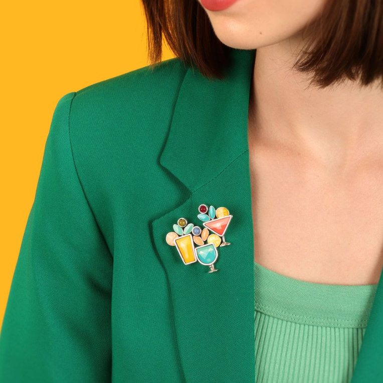 Taratata Cocktail Brooch - E24-05204-10M