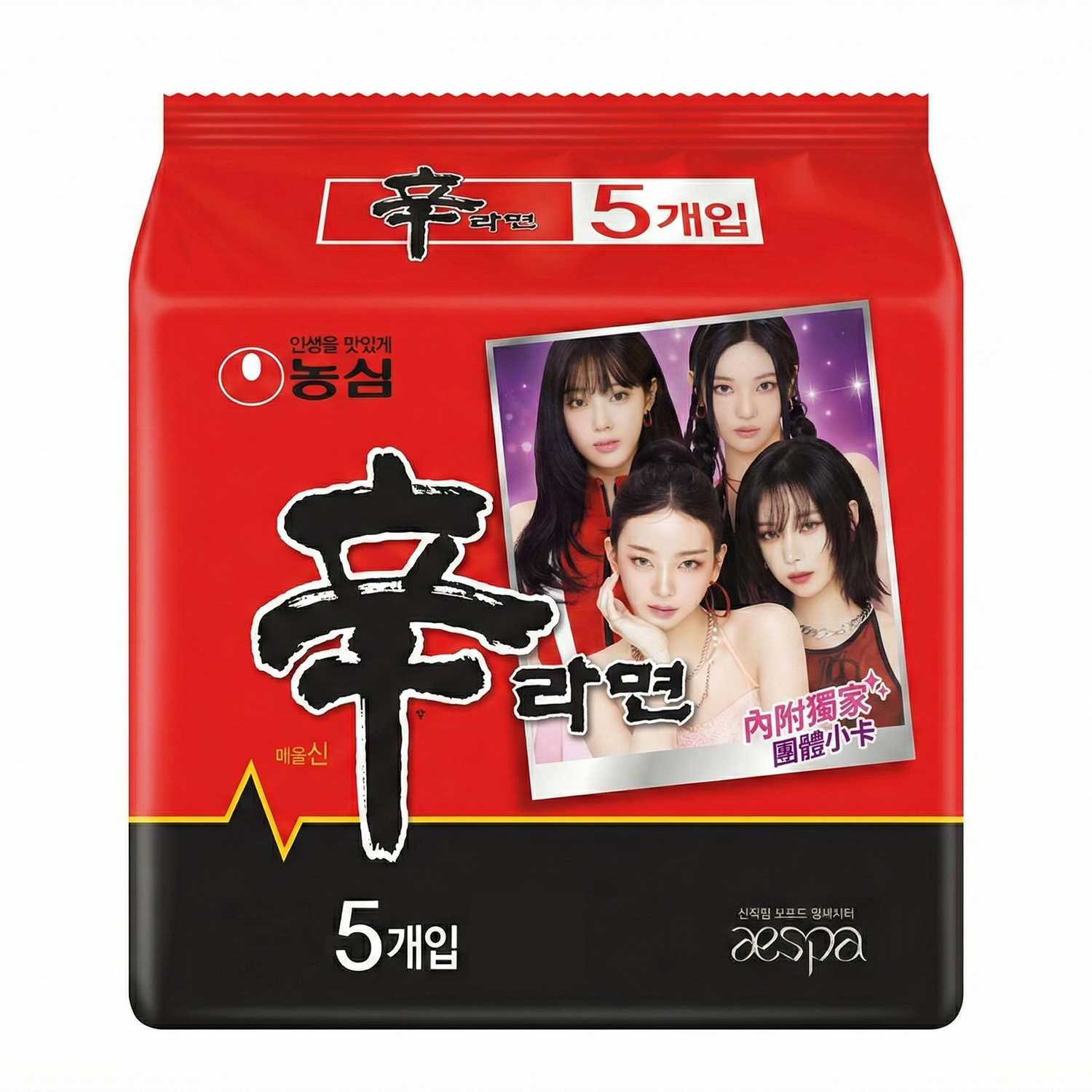 歡慶台灣贏韓國 大特價 韓國 農心 辛拉麵 5包入/袋 aespa聯名款
