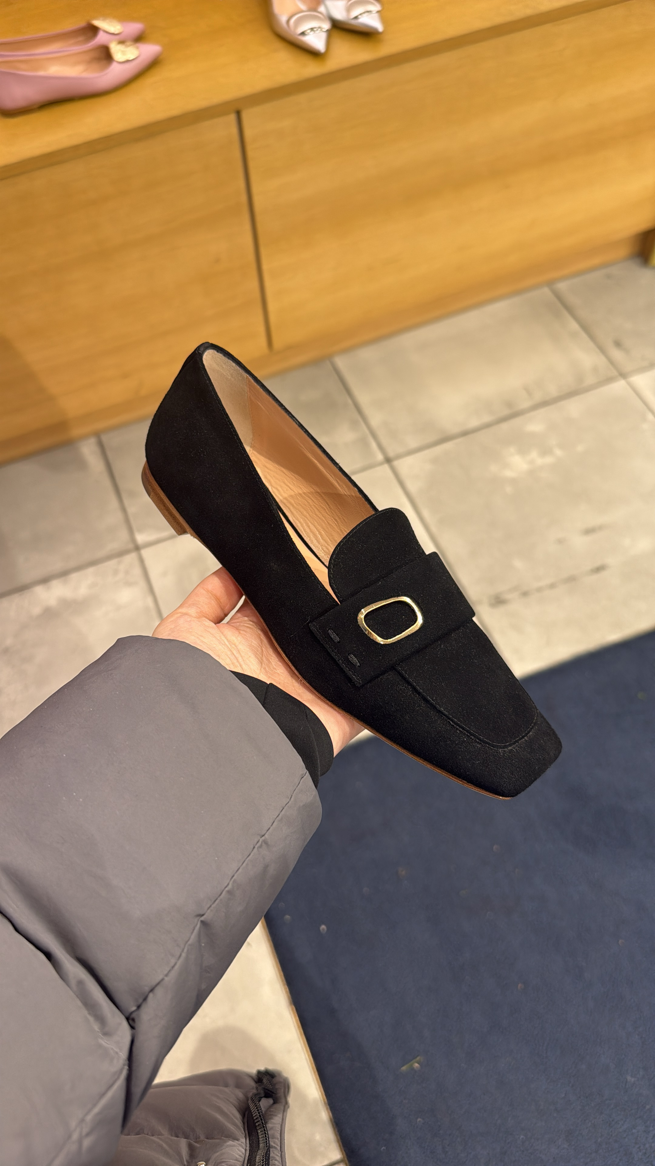 Rupert Sanderson suede loafers black