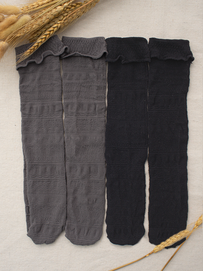 簍空蕾絲堆堆襪