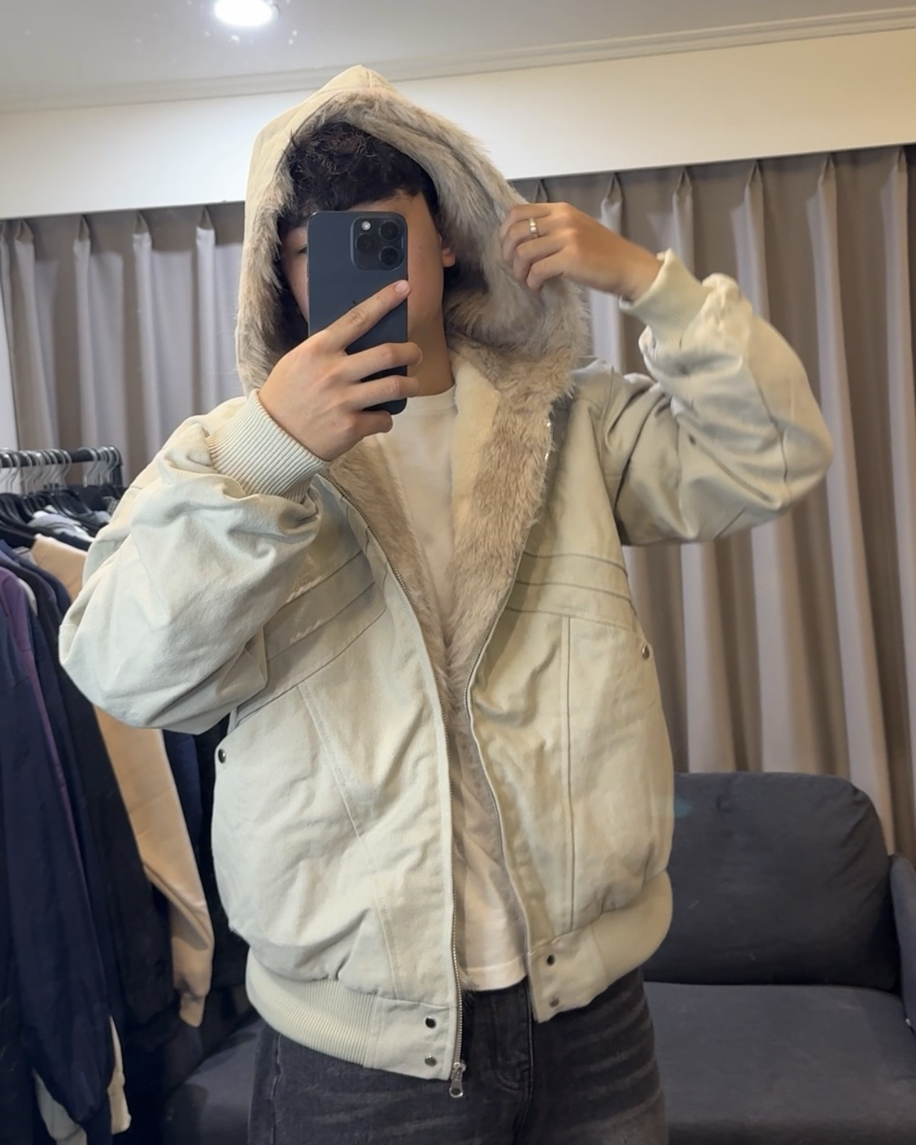 『RB』【現貨】cleanfit boxy 毛毛解構線條外套