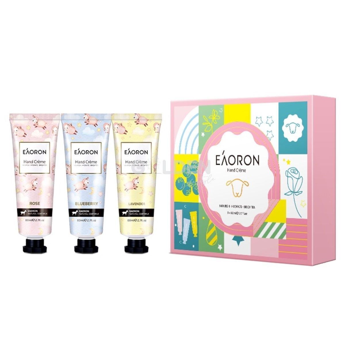 山羊奶護手霜三支裝套盒 (玫瑰 / 薰衣草 / 藍莓) 80ml x 3 [平行進口]
