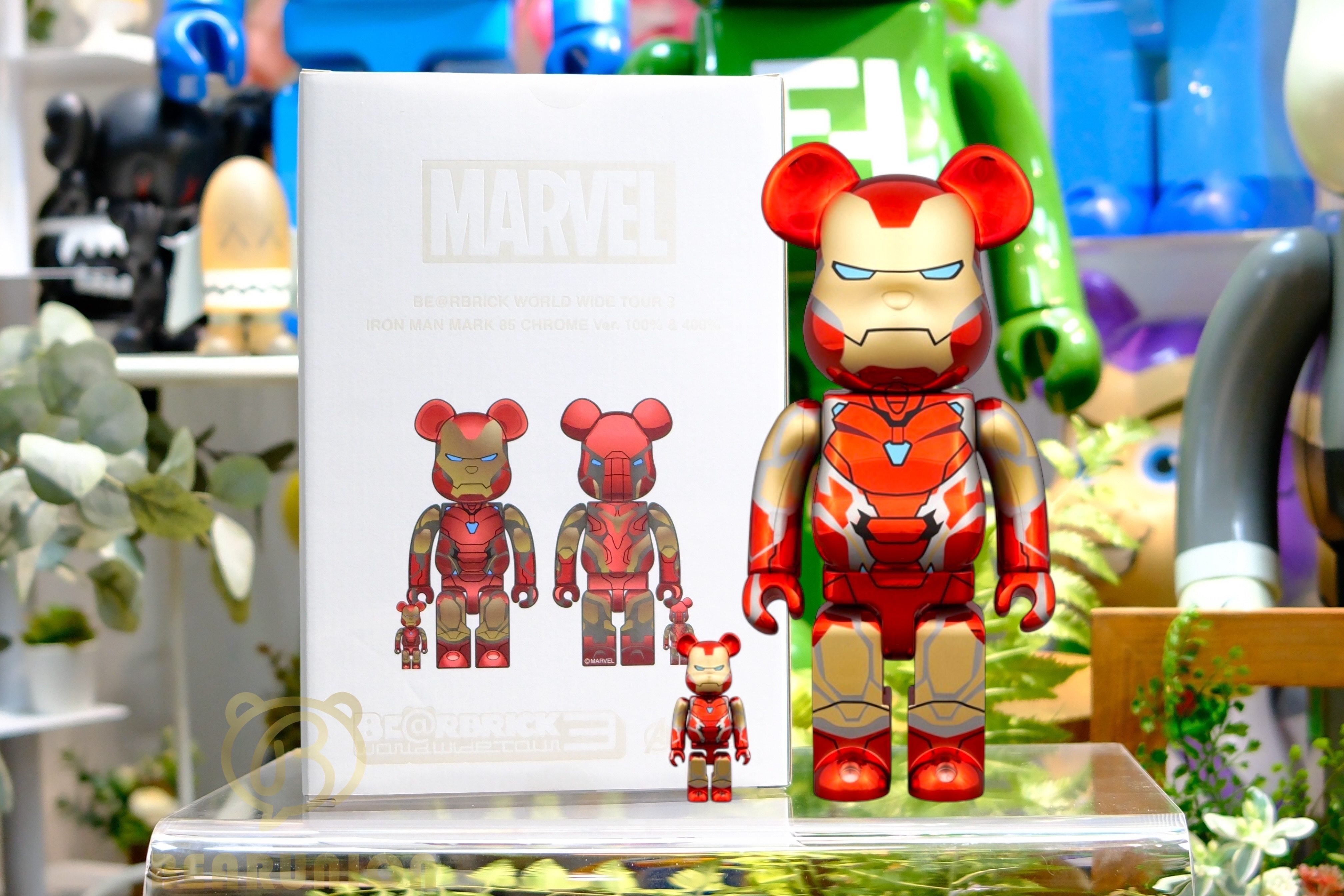 🥇現貨🥇Bearbrick 400% 100% IRON MAN MARK85 CHROME