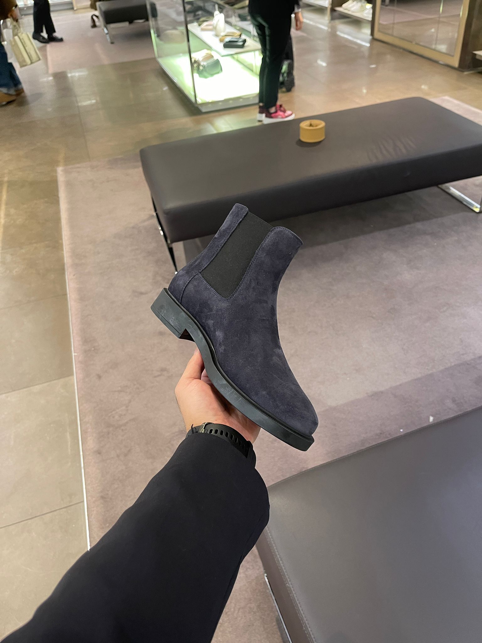 Tods XXW0 suede ankle boots navy