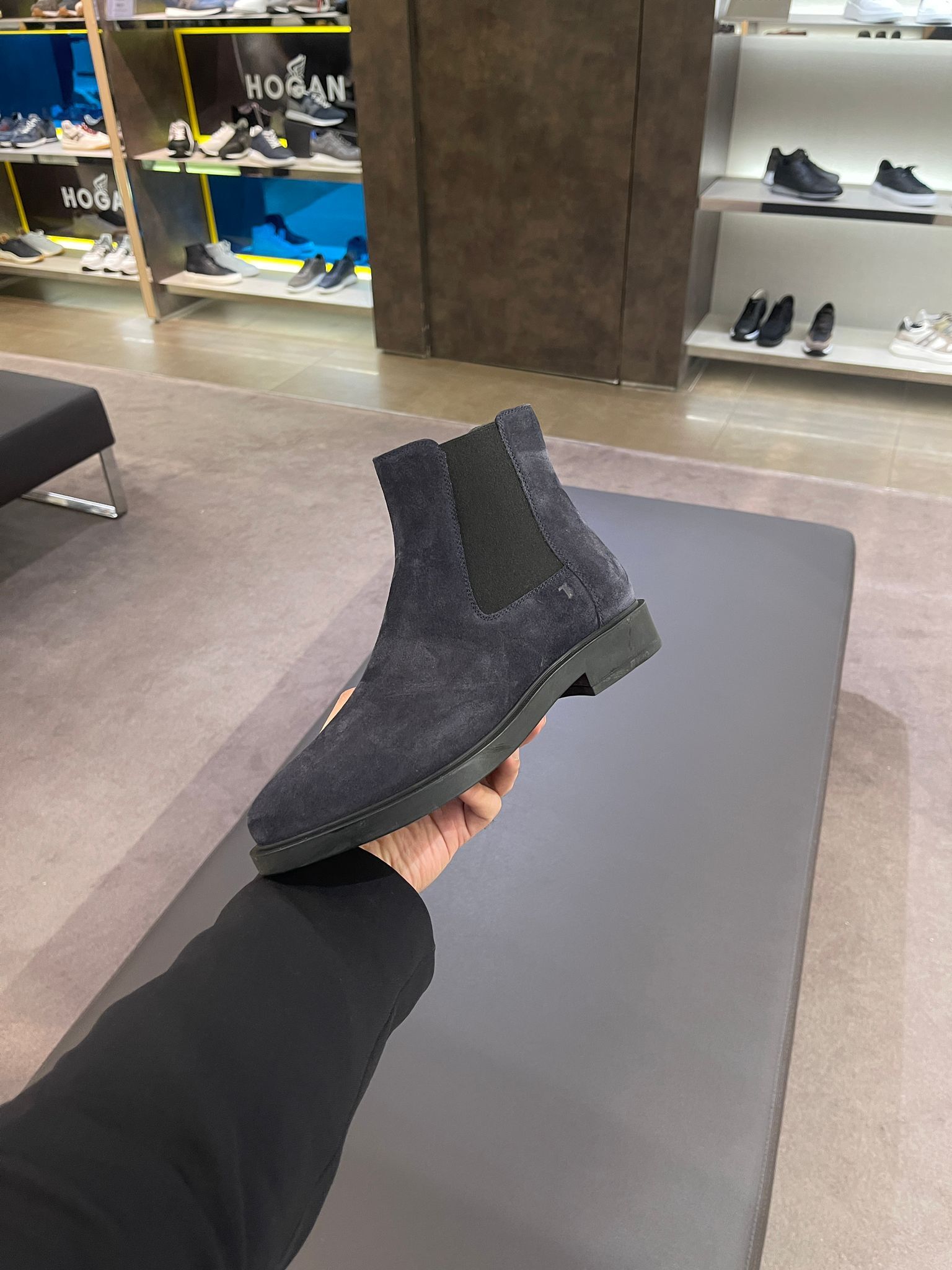 Tods XXW0 suede ankle boots navy