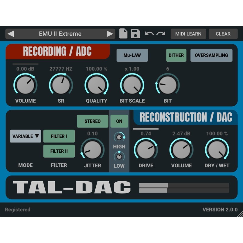 TAL DAC Bit Crusher｜位元壓縮效果器
