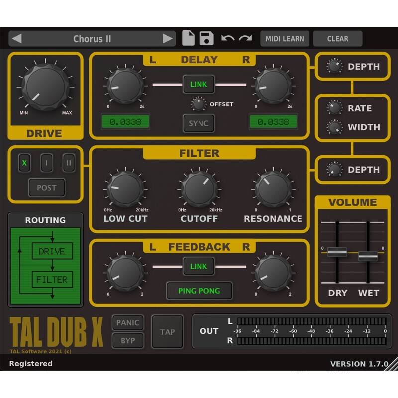 TAL Dub-X Delay｜延遲效果器插件