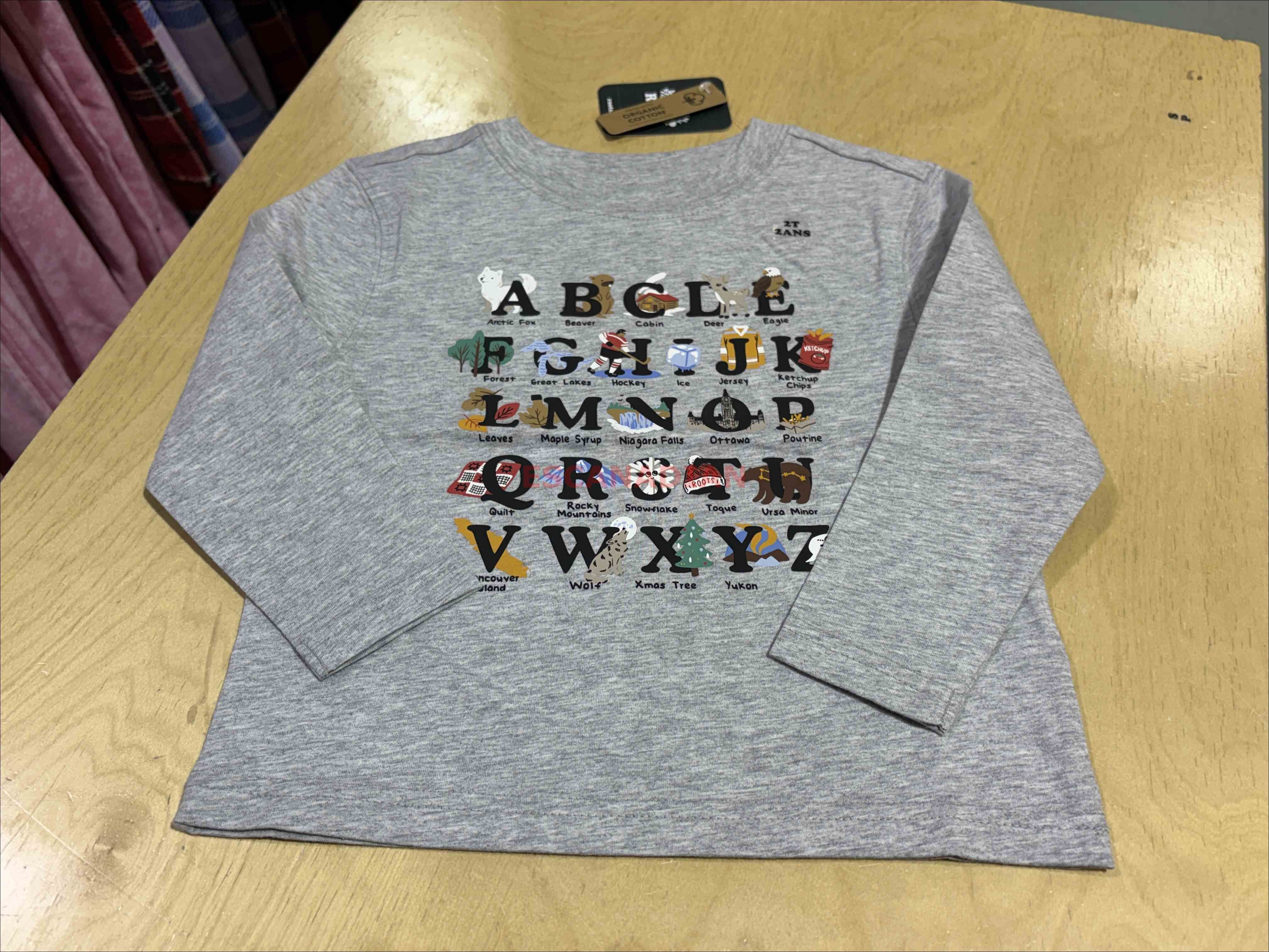 ROOTS 小童 加拿大款 ABC圖案 長TEE