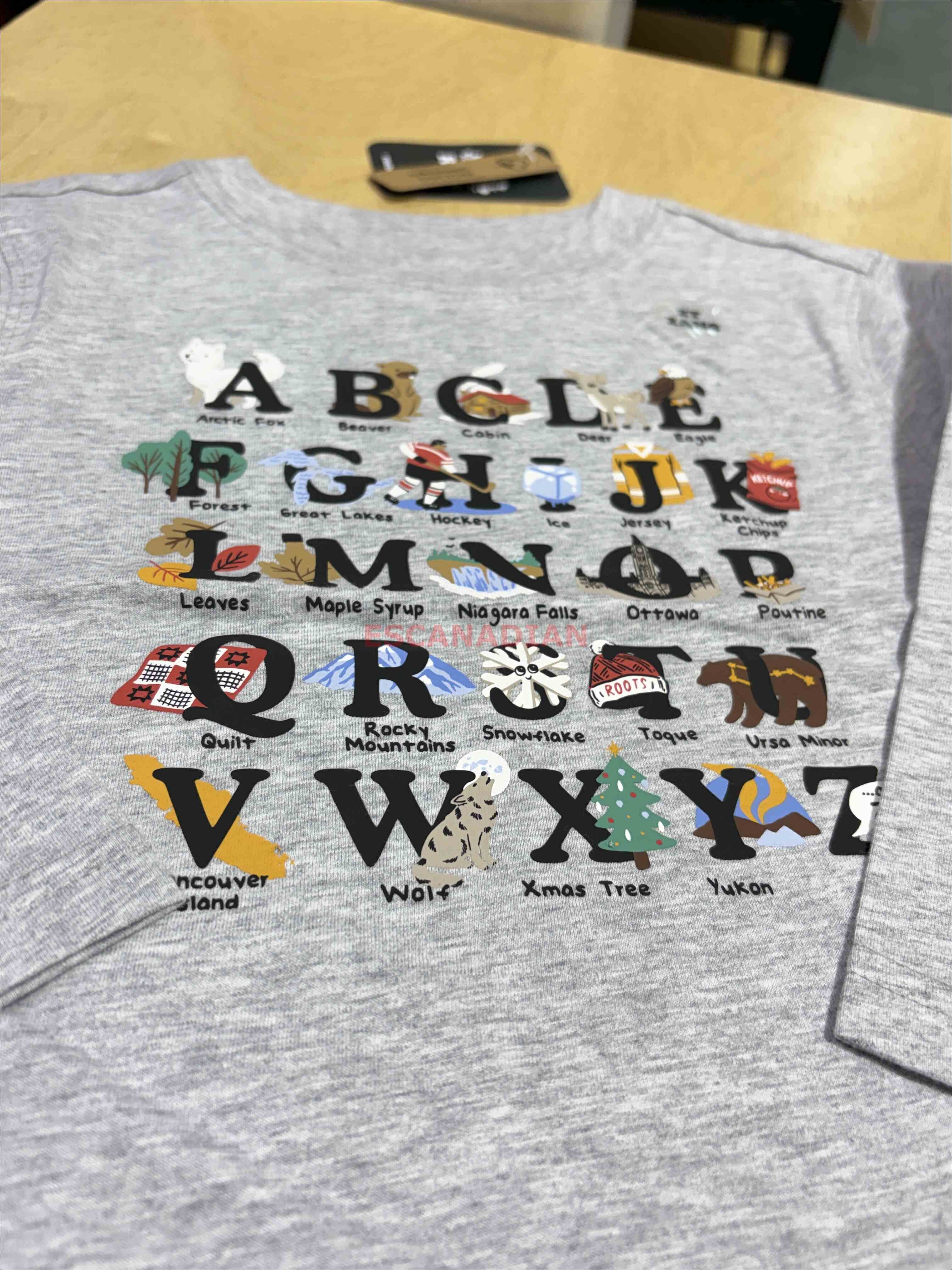 ROOTS 小童 加拿大款 ABC圖案 長TEE