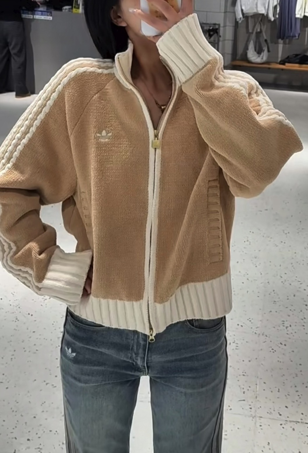 <阿迪出清衣櫃✨>Adidas OG 撞色針織麻花外套 兩色