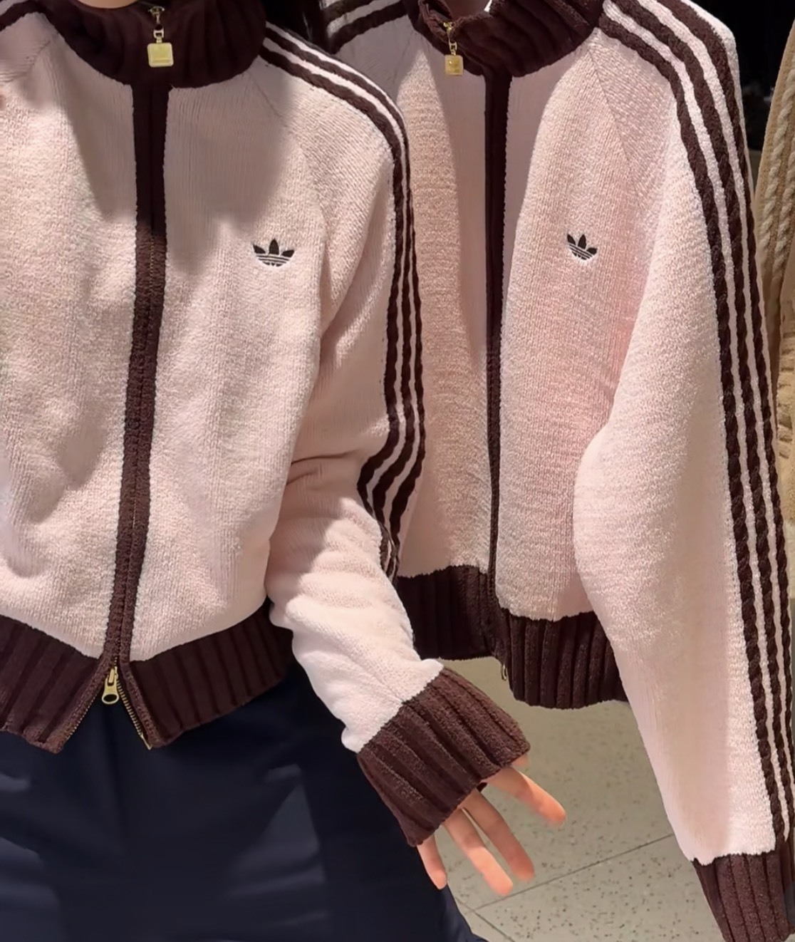 Adidas OG 撞色針織麻花外套 兩色