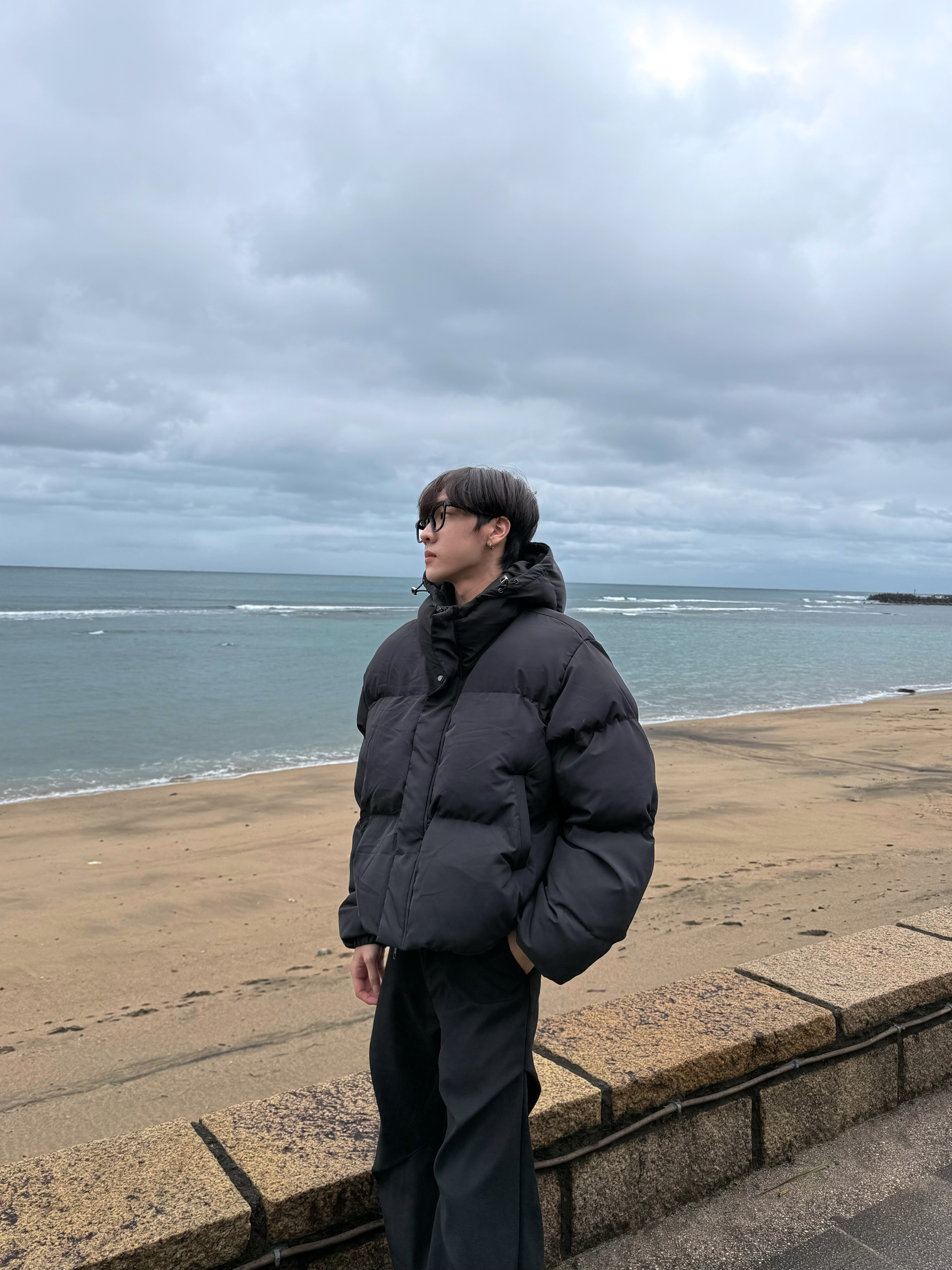 （售完不補）韓系厚磅短寬羽絨連帽外套 Boxy版型