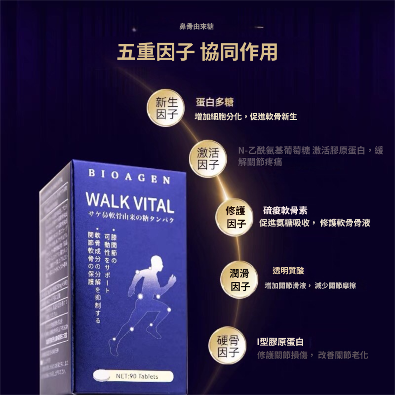 Bioagen 博奧真 真生骨力 氨糖軟骨素 120粒【正品】 生長中老年人 關節靈膠囊