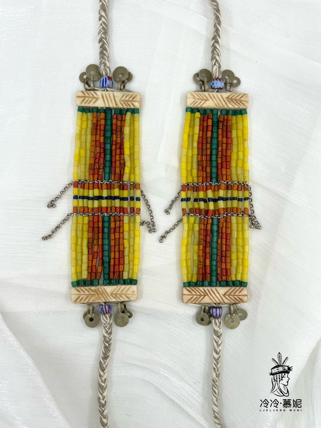 W-No.19貿易老珠十三排手鍊15cm