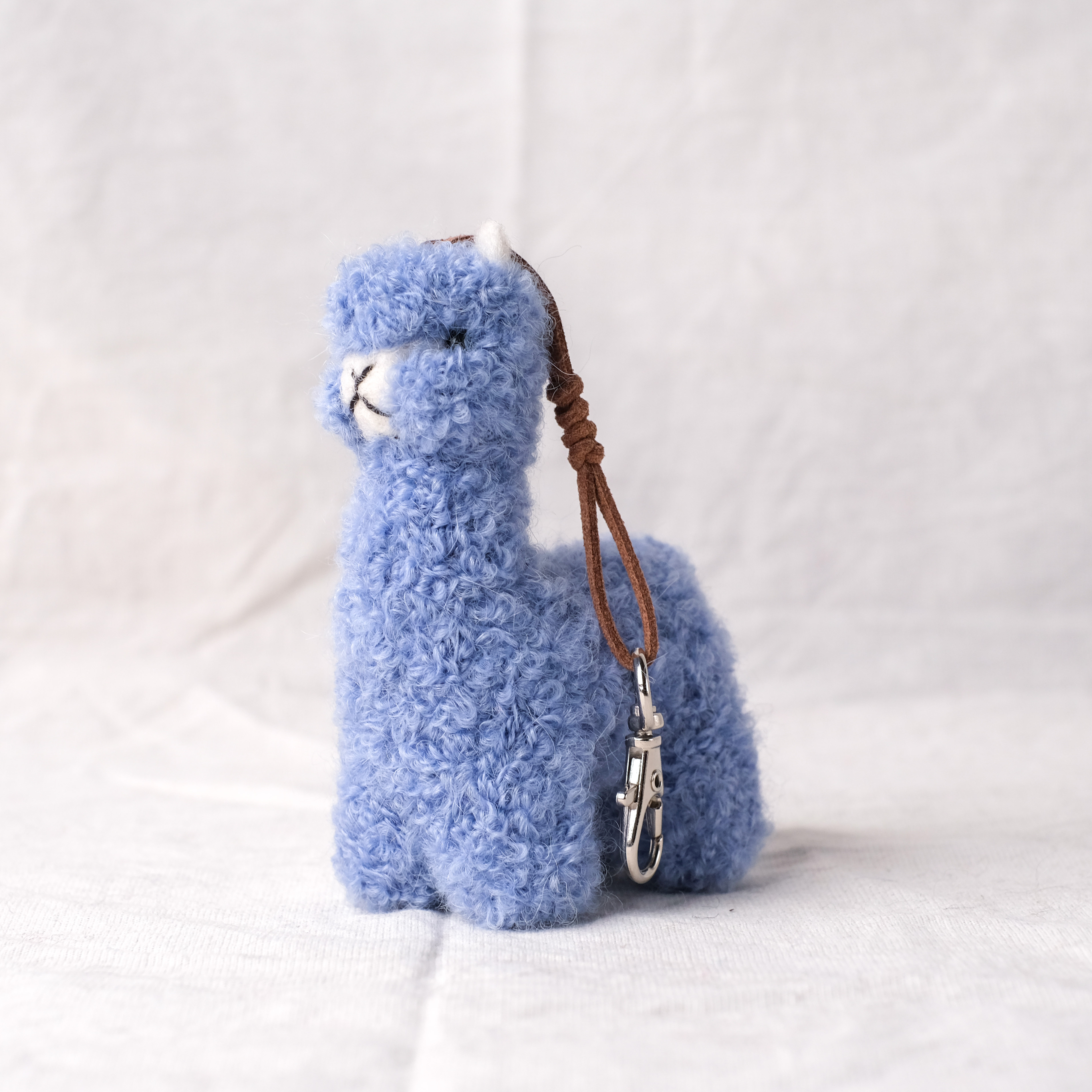 羊駝毛吊飾｜針氈羊駝－藍｜秘魯