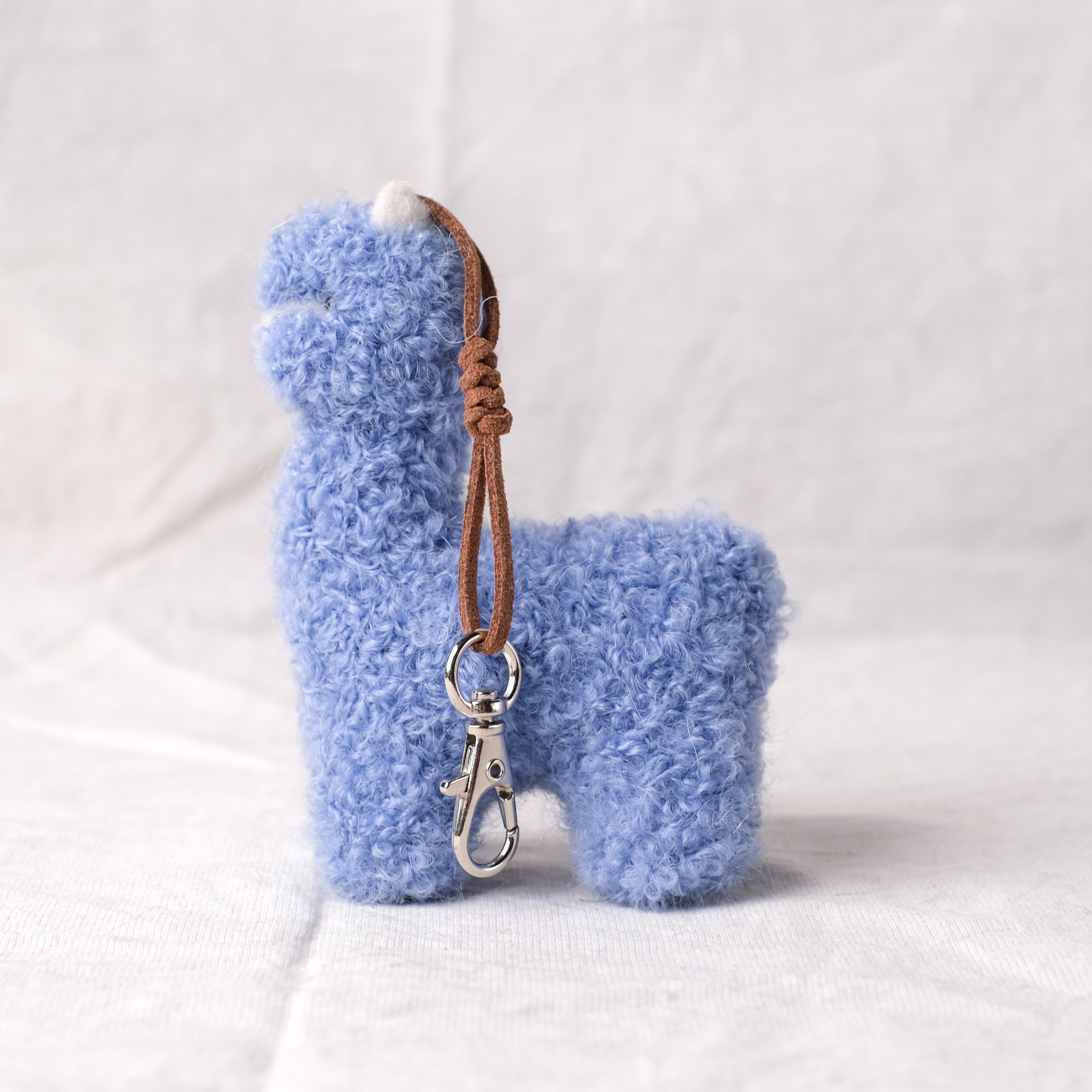 羊駝毛吊飾｜針氈羊駝－藍｜秘魯