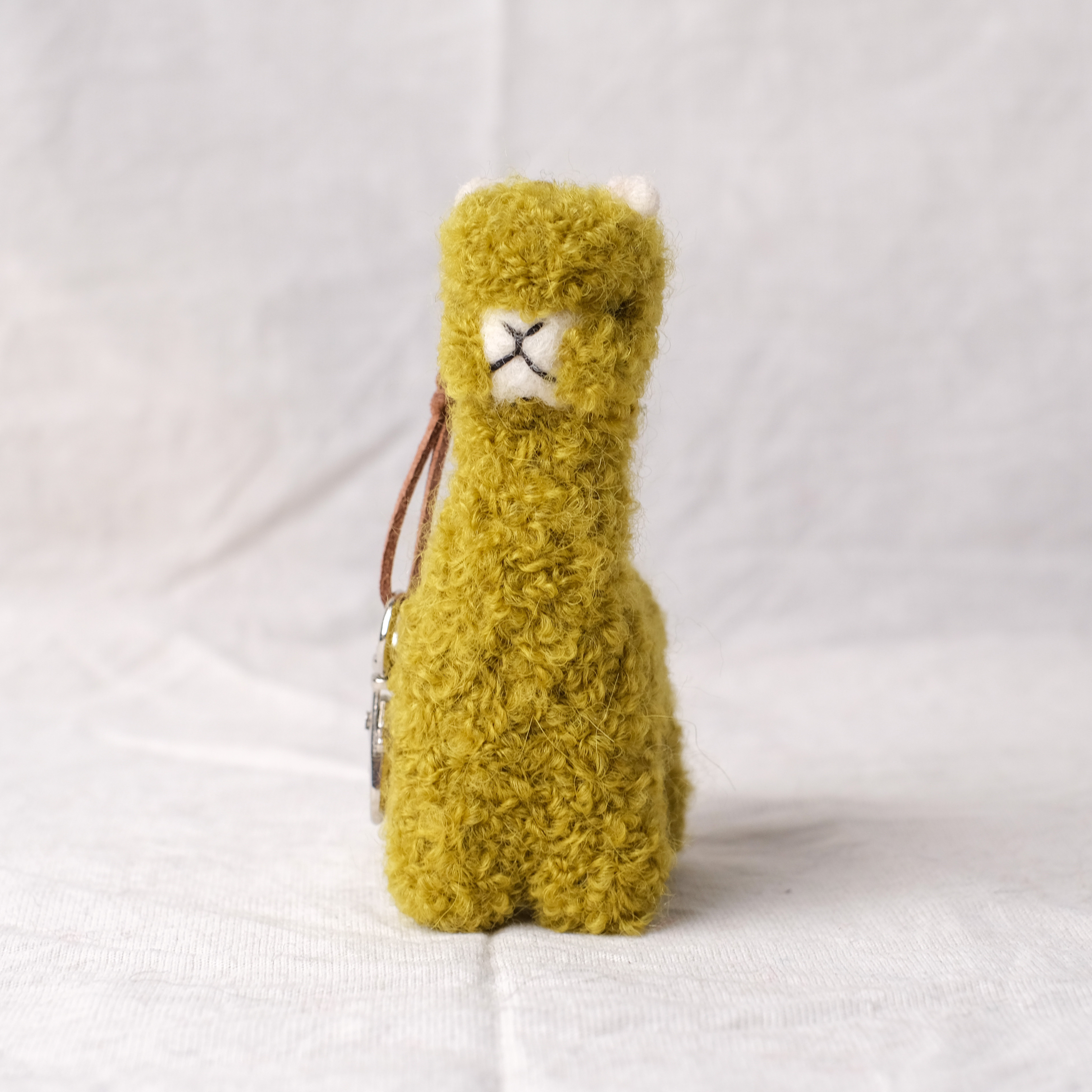 羊駝毛吊飾｜針氈羊駝－綠｜秘魯