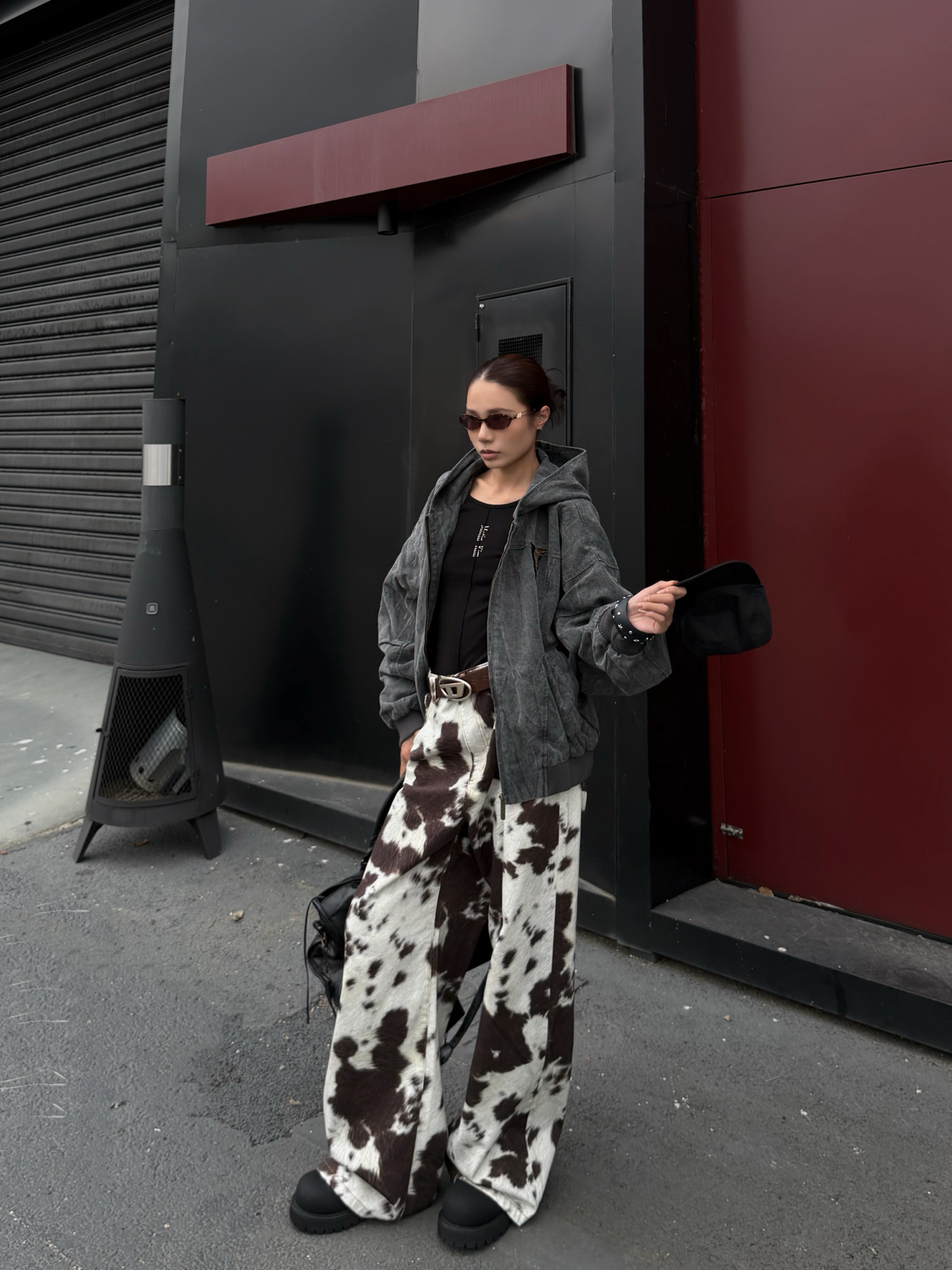 代購-VLONE 大LOGO 刺繡元素 樹枝紋水洗做舊 寬鬆連帽外套 男女同款 2色