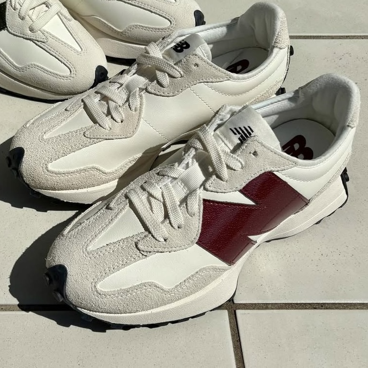 <年末折扣🇯🇵> NEW BALANCE 327 NB 酒紅 白灰 亮面皮革 荔枝皮 女鞋 WS327JWC / 預購