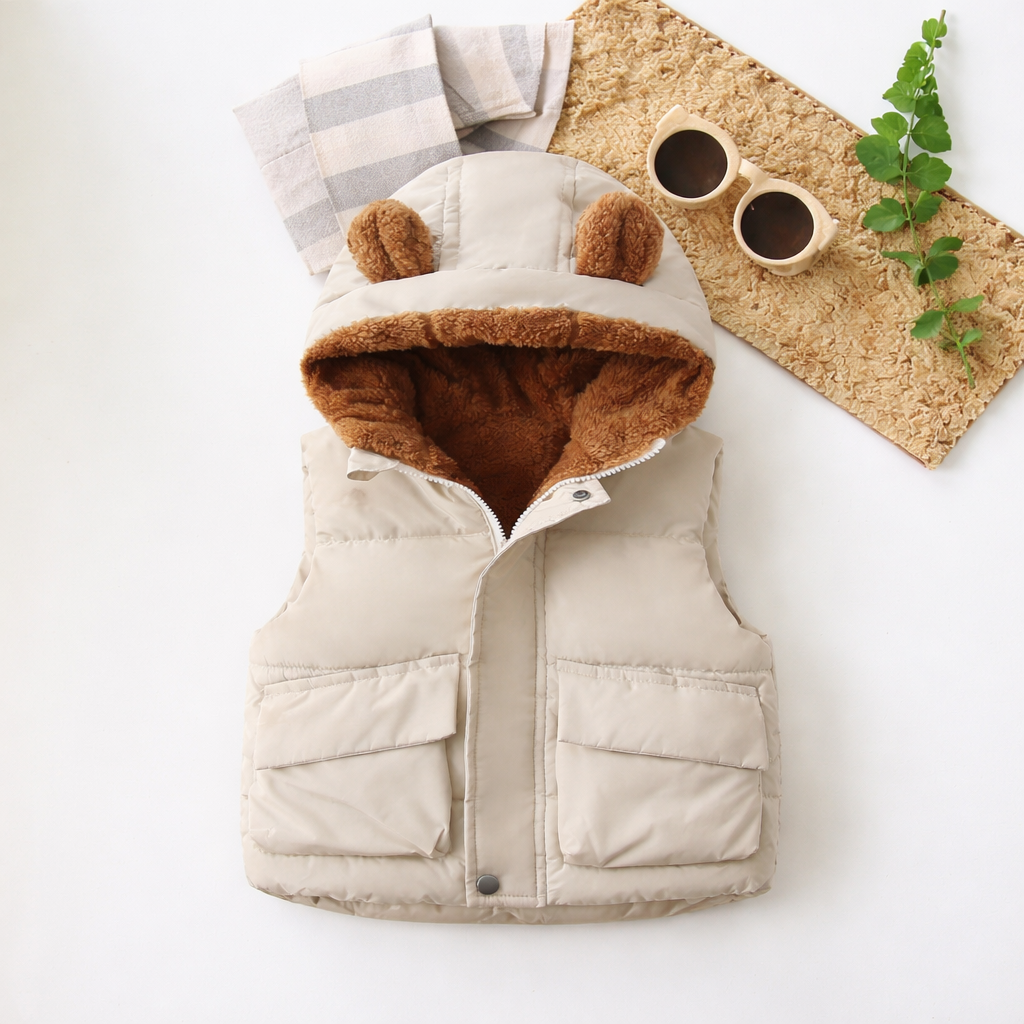 小熊耳朵 加絨背心