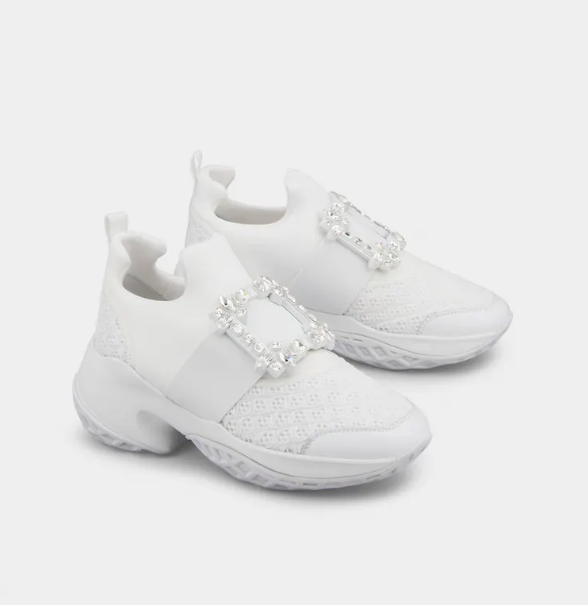 1FF0101-101 ROGER VIVIER Viv' Run Sneakers in Fabric White (SS26) #RVW50624180KOTB001 (S-EU-E)