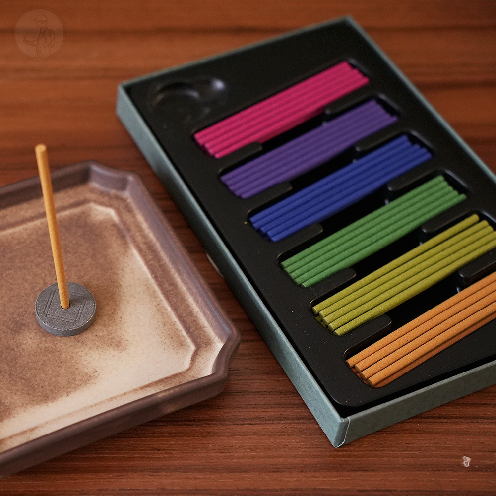 京都松榮堂 香水香 六種花世界線香組 附香立