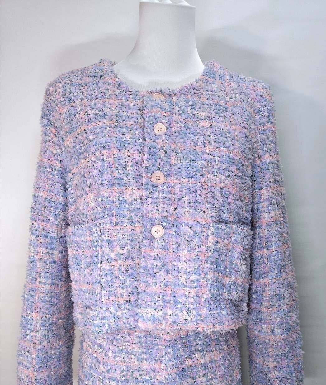 氣質毛呢短版外套＋長裙兩件套 C71