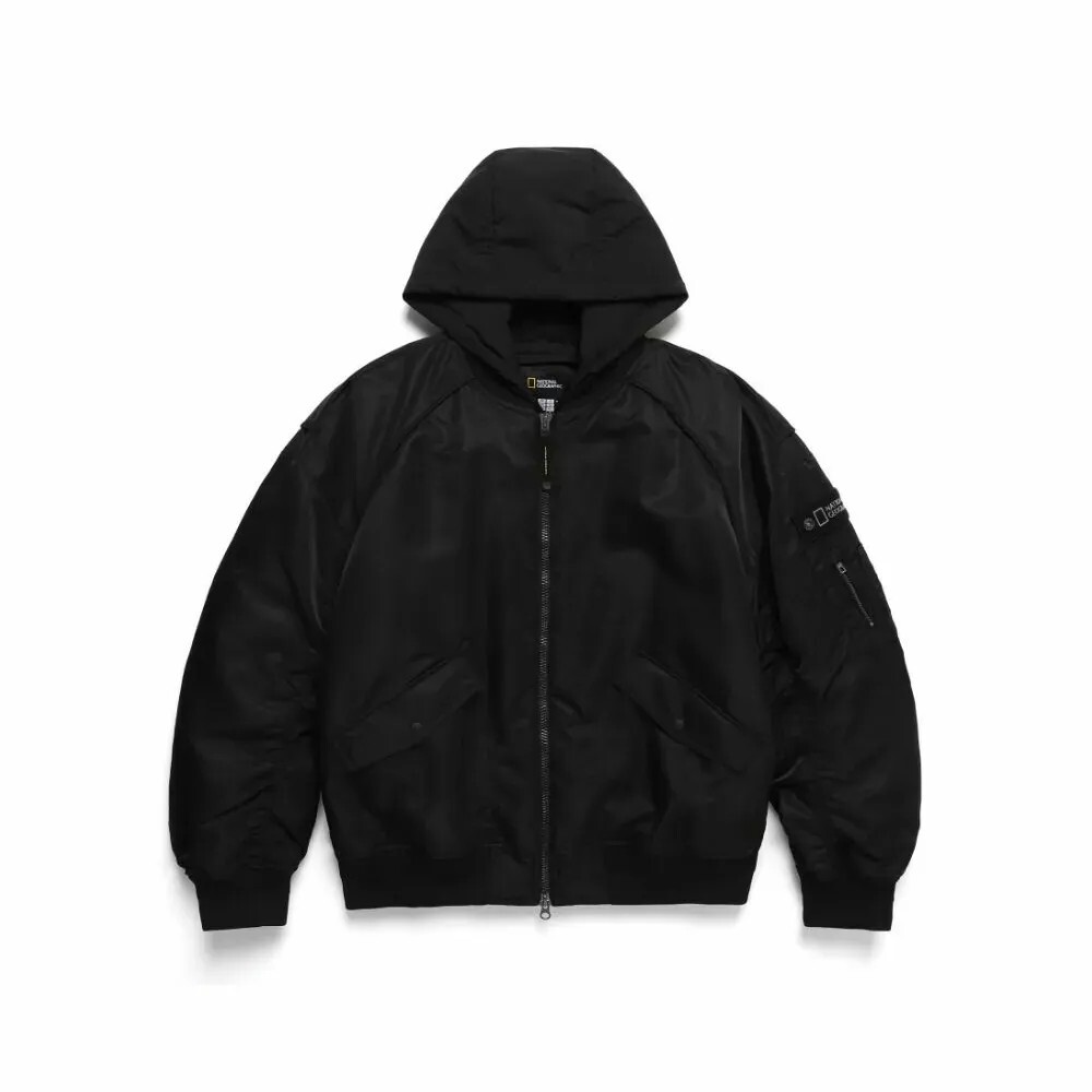 【預購】National Geographic 手臂可拆臂章 帽子可拆 鋪棉飛行外套 N244MPD070 冬季特價款