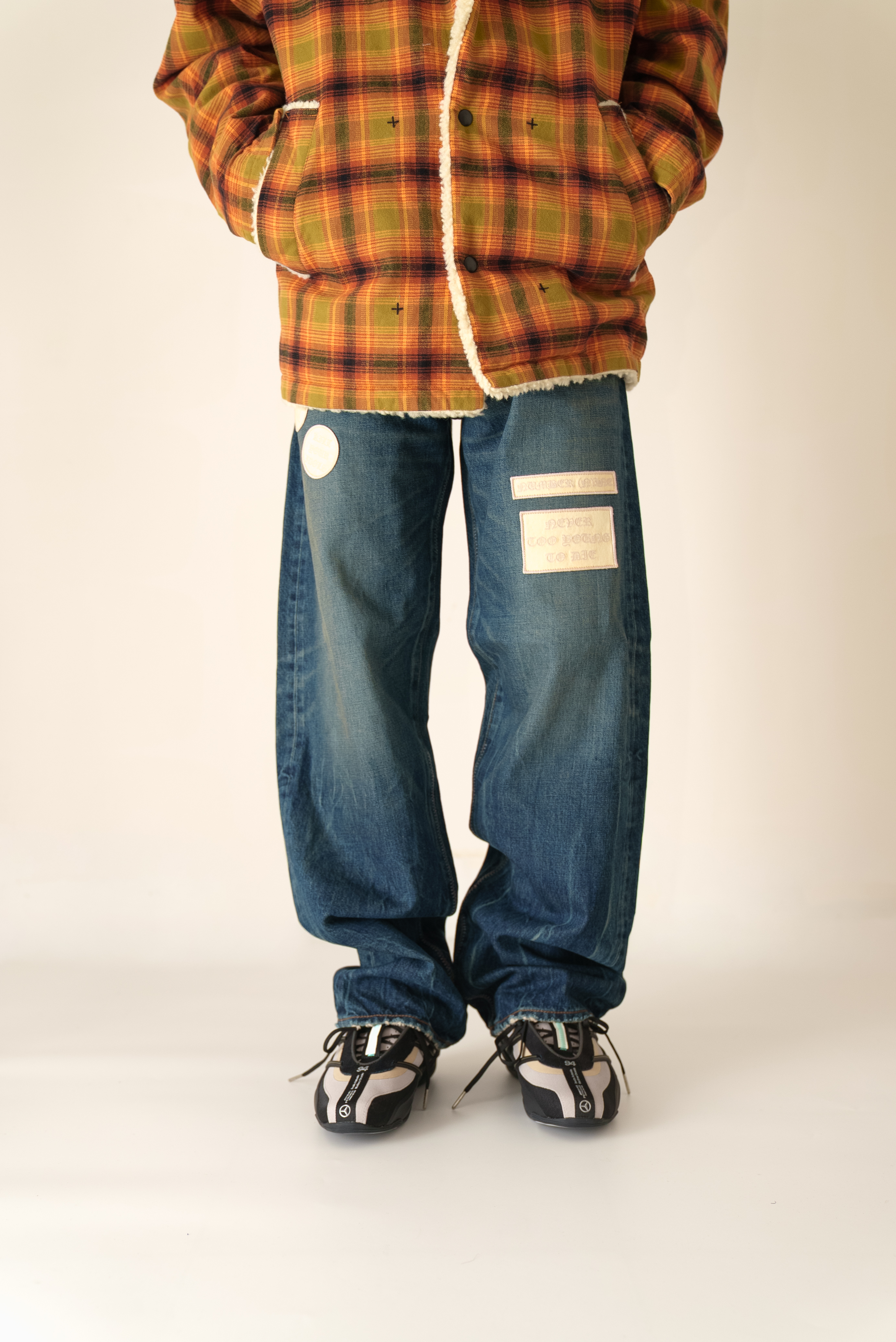 【Focus Store】預購 NUMBER (N)INE x Supreme FW25 Week16 Patches Loose Fit Selvedge Jean 兩色