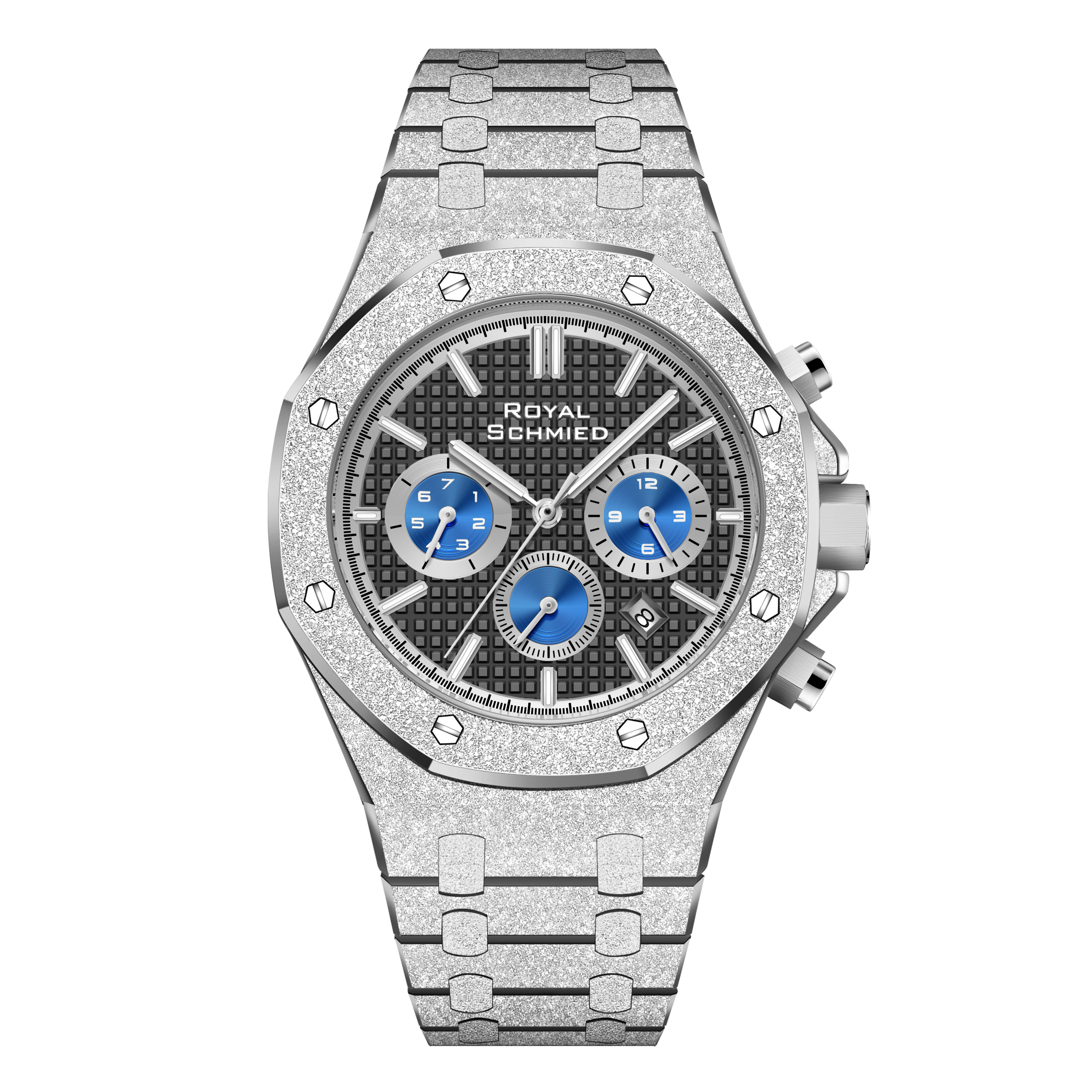 【Royal Schmied 】RYS-C010 霜金工藝 鏤空背蓋 三眼 機械 手錶