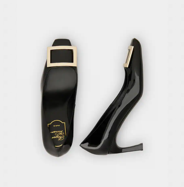 1FF0101-103 ROGER VIVIER Trompette Pumps in Patent Leather Black (SS26) #RVW40015280D1PB999 (S-EU-E)