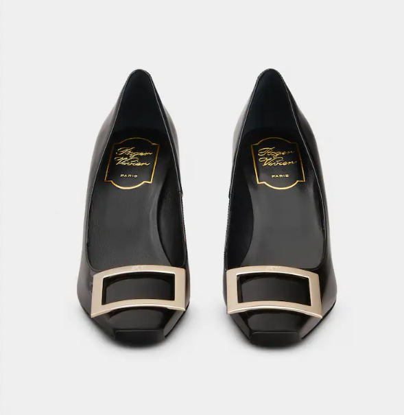 1FF0101-103 ROGER VIVIER Trompette Pumps in Patent Leather Black (SS26) #RVW40015280D1PB999 (S-EU-E)