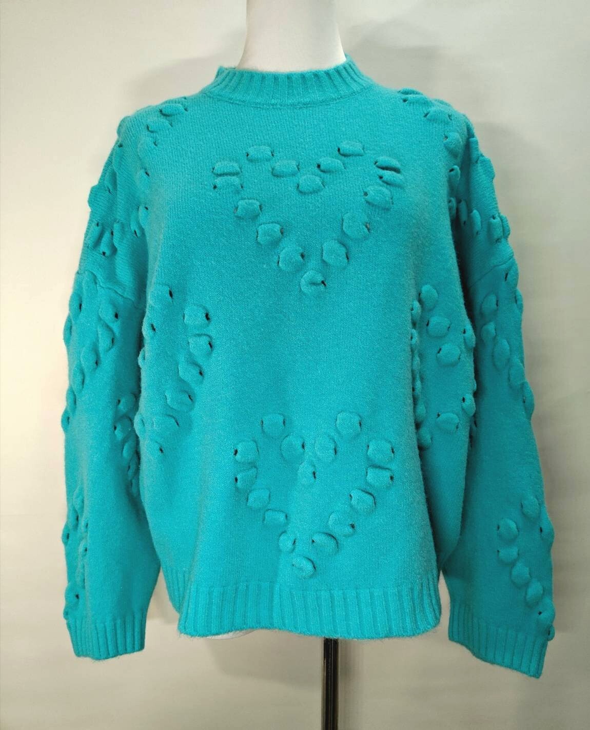 韓系甜美立體愛心球球寬版毛衣 C72