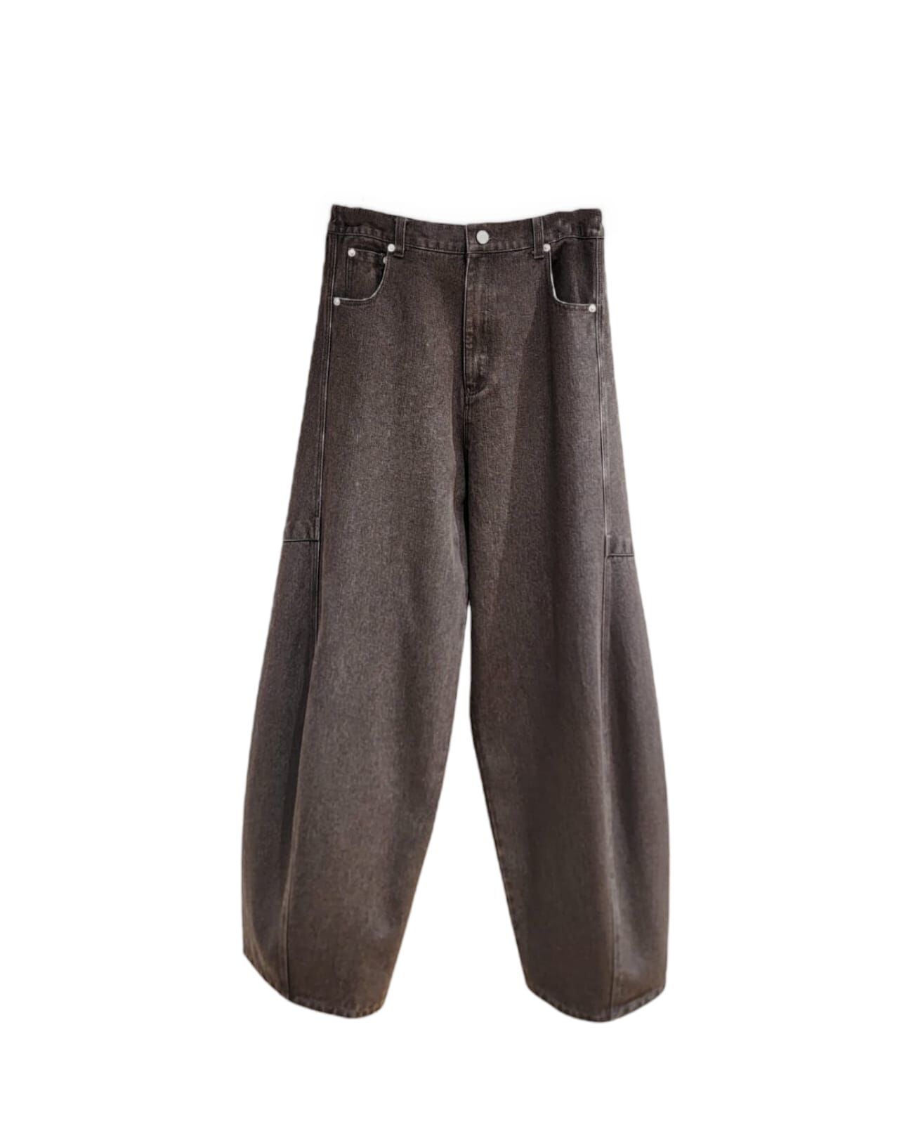 A18 #23571  洗水刀型闊褲 - 啡色