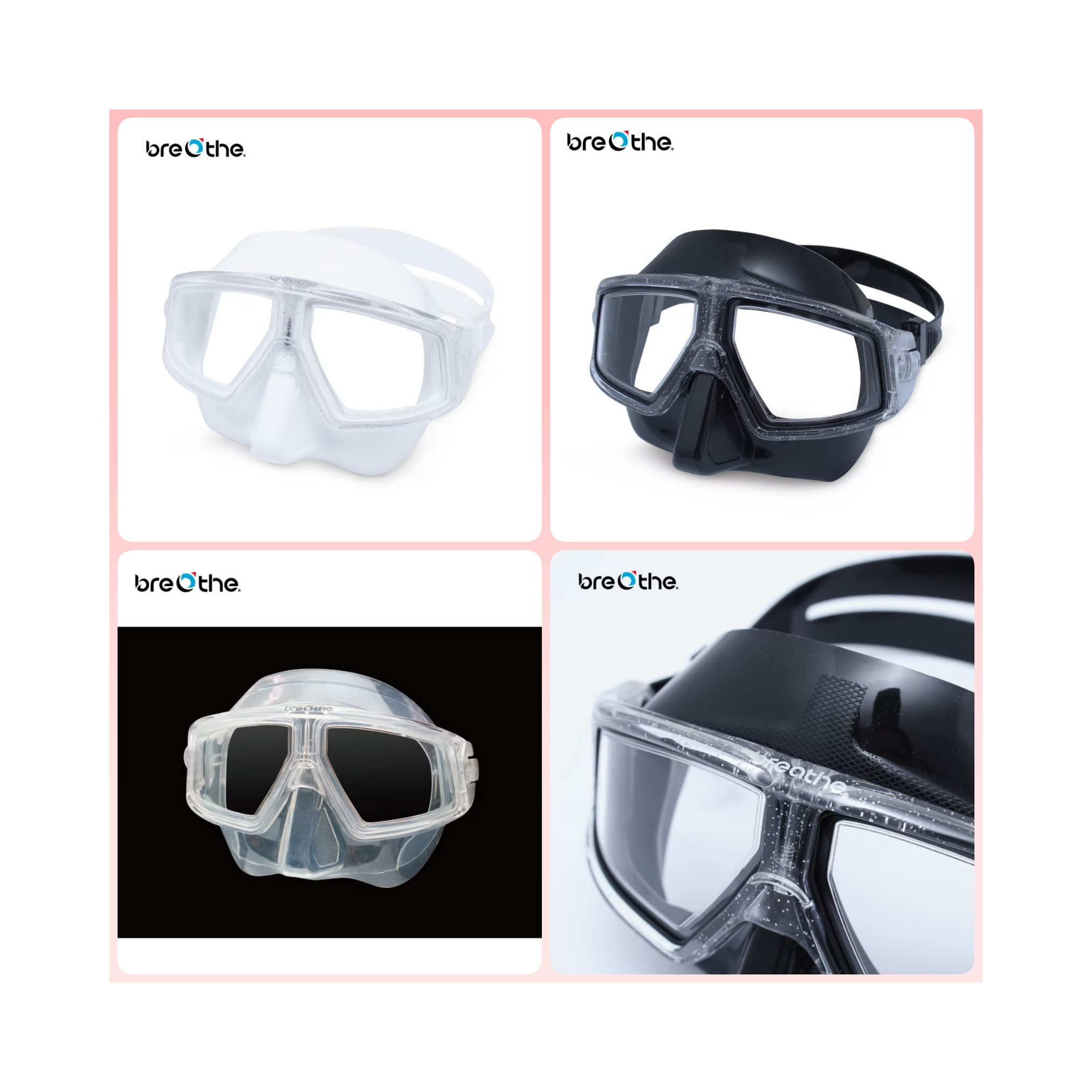 水呼吸breathe 曲面低容積面鏡(防霧抗UV) 閃粉框 11-B