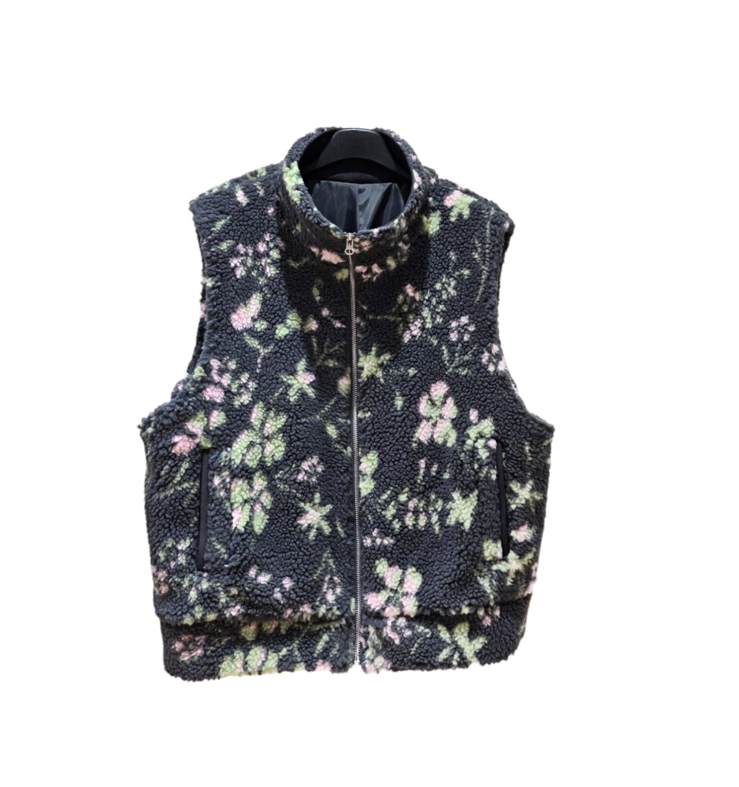 A25 #23736 花花毛毛褸 - 灰色