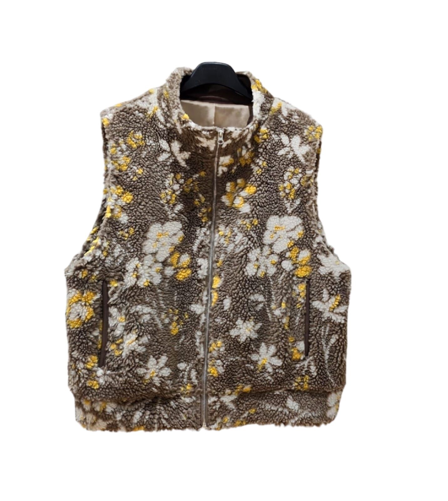 A26 #23736 花花毛毛褸 - 啡色