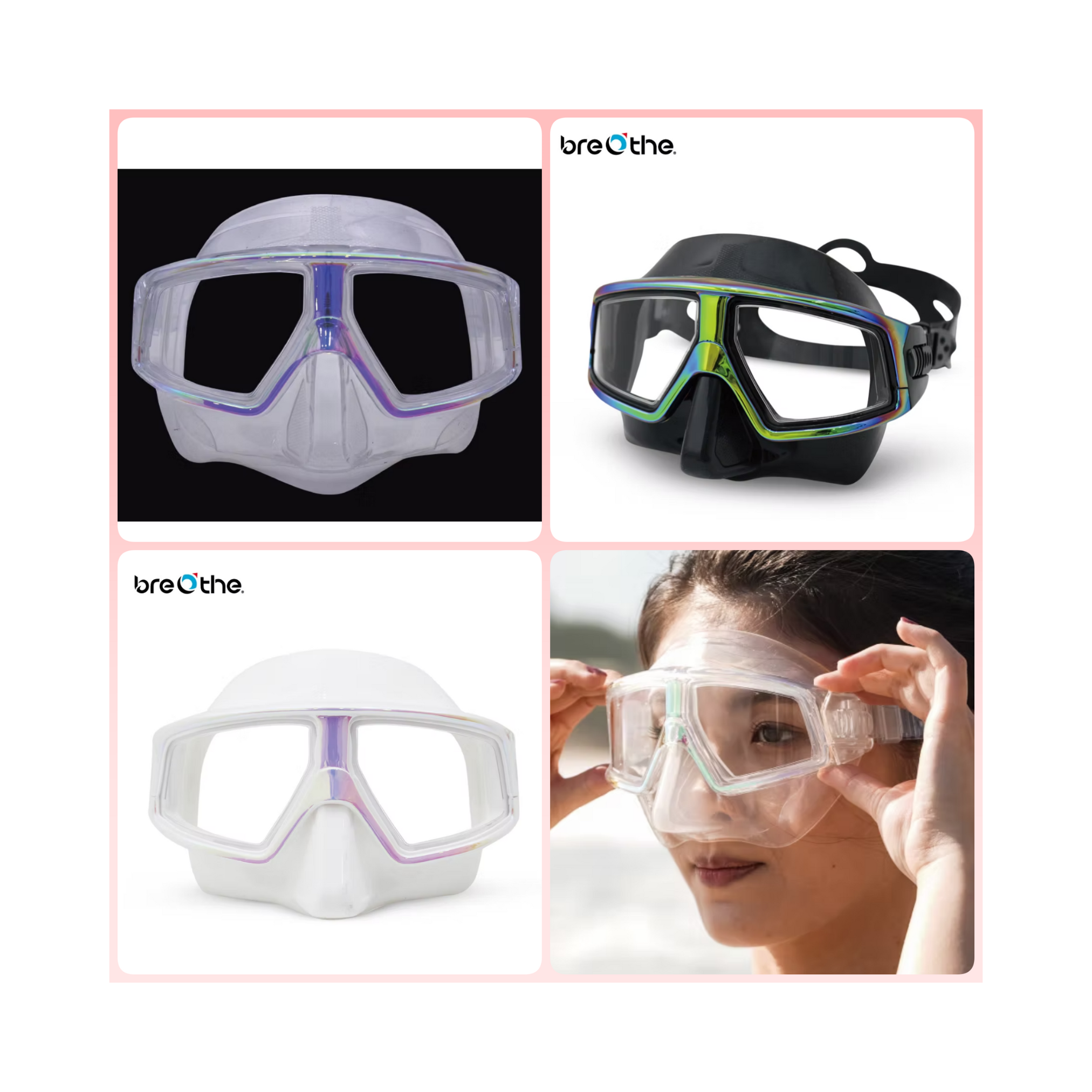 水呼吸breathe 曲面低容積面鏡(防霧抗UV) 炫彩框 11-B-CF