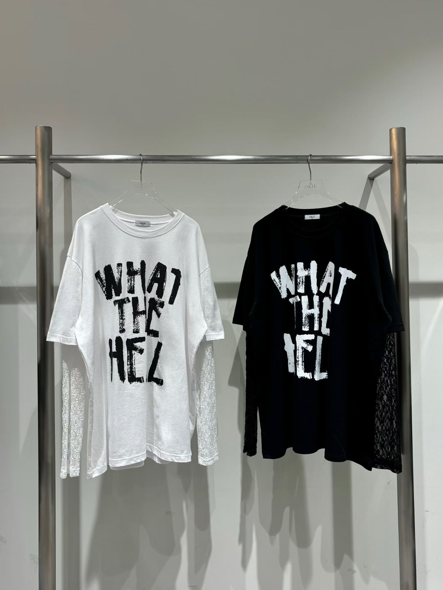 拼喱士袖英文字長袖衫(女裝) Okie-001T