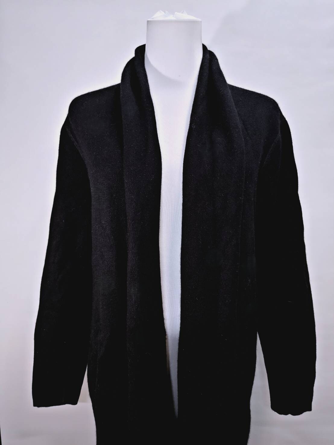 韓系極簡翻領垂墜長版針織外套 C75