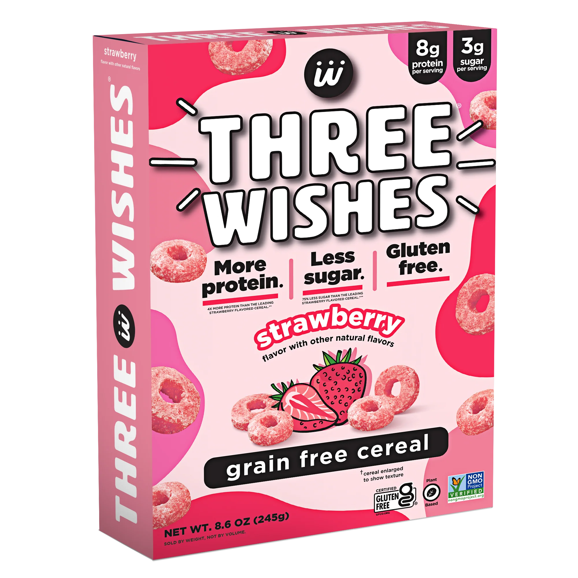 Three Wishes 無穀物燕麥早餐粒粒 士多啤梨味 245g #無麩質 #純素 (best before April 2026)