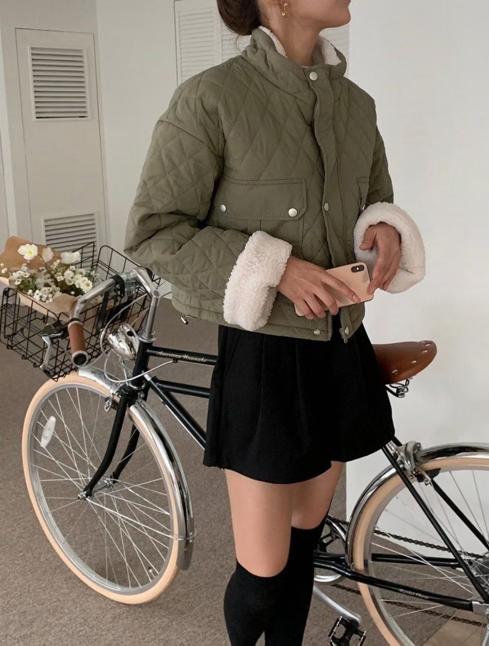 RIFF 輕暖感菱格車線羊羔絨外套