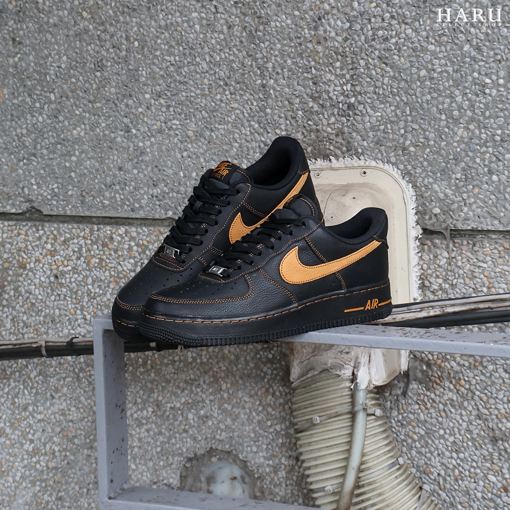 NIKE AIR FORCE 1 LOW  AF1 VLONE 平替款 外縫線 黑橘 荔枝皮 復古休閒鞋 HQ2037-003